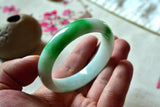 Zheru Jadeite Light Green Two-Tone Bracelet 54-64mm