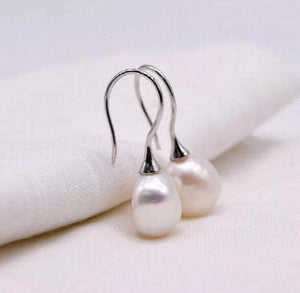 Baroque Freshwater Pearl Earrings 925 Silver Hook