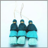 10pcs Tri colors tassels cloth hanging accessories keychain craft DIY making