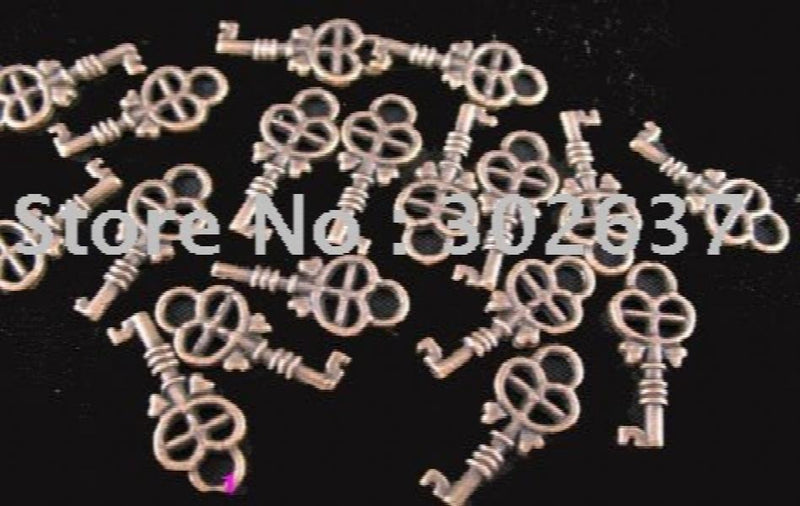 420pcs Antiqued Copper Cross Heart Key Drops