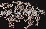 420pcs Antiqued Copper Cross Heart Key Drops