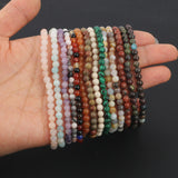 Natural Stone Bracelet Amethyst Turquoise Elastic Bangles