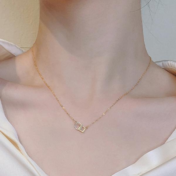925 Silver 14K Gold-plated Zircon Choker Necklace