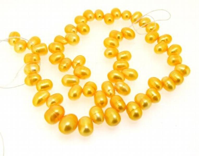 Yellow 5-7mm Freshwater Pearl Loose Beads 14inches LC3-148
