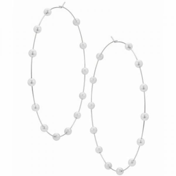 Exaggerated Pearls Circle Hoop Earrings Wedding Jewelry