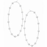 Exaggerated Pearls Circle Hoop Earrings Wedding Jewelry