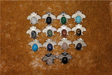 6pcs Aventurine Beetle Pendant Necklace Mixed Clr Meditation Crystal Charm