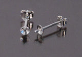 5 Pairs Sterling Silver 3mm Cup w/Peg & 12mm Long with Ear Nuts Silver Jewelry