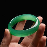 Zheru Natural Green Agate Chalcedony 54-64mm Bracelet Princess Jewelry