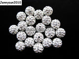 10mm Clear Top Czech Crystal Rhinestones Pave Clay Round Disco Ball Spacer Beads