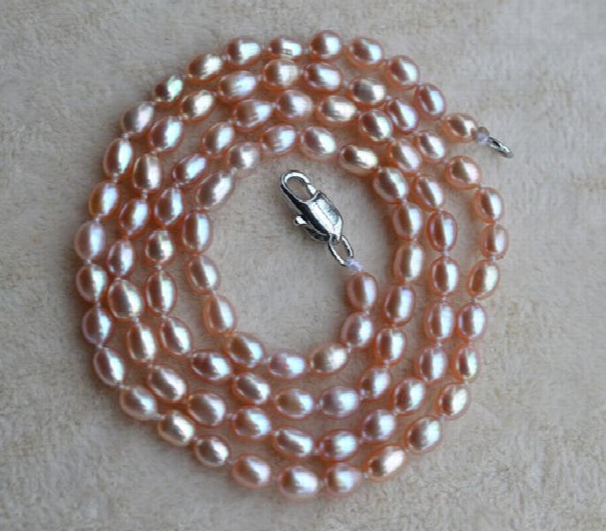 Lavender Pearl Necklace 4-5mm Wedding Jewelry Gift