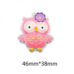 10pcs Colorful Owl Pendants for Necklace Making