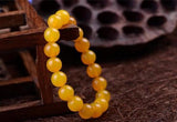 100% Natural Agate Yellow Beads Bangle Stretchy Bracelet 6mm--14mm