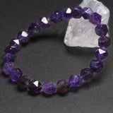 Natural Amethyst Bracelet Cut Surface Couple Stone Bracelet