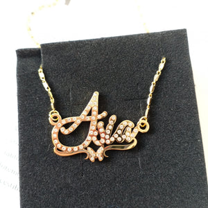 Lateefah Zircon Necklace Butterfly Moon Shape Women Necklaces Nameplate Crystal