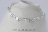 925 Silver 2-Rows Multi-layer Bracelet Lady Jewelry Gift