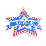 10pcs 4th Of July/USA Star Rhinestone Pendants For Kids Necklace