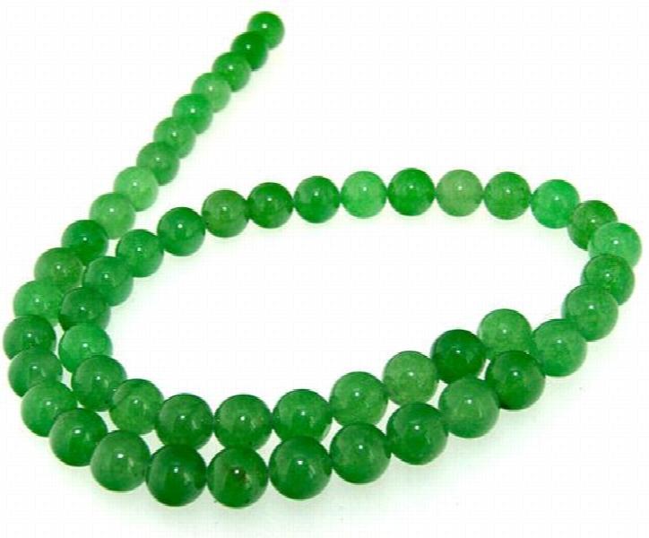 Green Jade 8mm Round Gemstone Loose Beads 15'' Strand