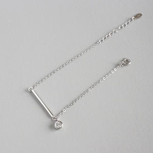 SHANICE S925 Sterling Silver Zircon Pendant Bracelet Chain