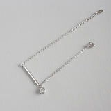 SHANICE S925 Sterling Silver Zircon Pendant Bracelet Chain