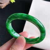 Zheru Natural Burmese Emerald Green Two-Tone Bracelet