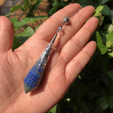 Natural Lapis Lazuli Pendulum Divination Pendant Crystal Reiki Healing Stone