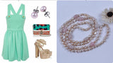 Pink Freshwater Pearl Long Necklace - Elegant Handmade Jewelry