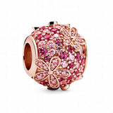 Spring Collections Heart Silver Plated Charms Bead for Women DIY Jewelry