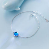 Adjustable Zircon Pendants Bracelet -925 Sterling Silver