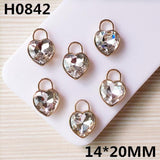 100PCS Clear Crystal Heart Charms DIY Jewelry Finding Necklace Bracelet