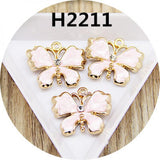 50PCS 20*18MM Butterfly Enamel DIY Charms for Jewelry Making