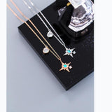 S925 Sterling Silver Zircon Rose Pendant Women's Jewelry