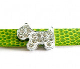 20PCS Dog Paw Bone Slide Charm for Leather Wristband