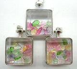 Irregular Gravel Stone & Glass Pendant for DIY Jewelry Making Necklace