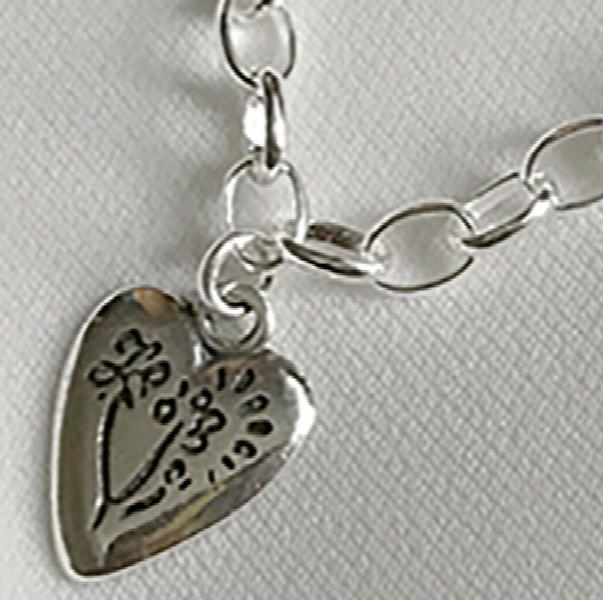 925 Silver Heart Pendant Bracelet Jewelry Gift for Girlfriend