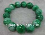NATURE GREEN 12MM BEADS JADEITE BRACELET Strands