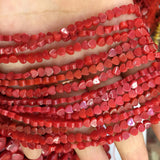 Natural Stone Red Coral Beads Hearts Punch Loose Spacer Beads for Jewelry Making