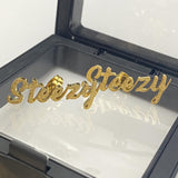 Frosted Name Earrings Stainless Steel Personalized
