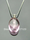 25pcs Pink Water Drop Rice Vial Pendants Perfume Empty Glass Bottle