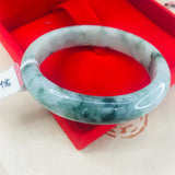 Natural Jadeite Bracelet Noble Light + Flower 54-62mm Jade Bracelet