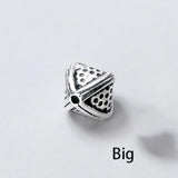 Vintage S925 Silver Distressed Rhombus Spacer Beads DIY Supplies