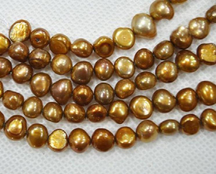 AAA 8-9 MM Top Baroque Beads Brown Freshwater Pearl Jewellery