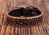 Vintage Textured Leather Wrap Wristband Bracelet Cuff Men's