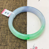 Zheru Jewelry Natural Jadeite Bracelet Light Purple Iced Sun Green 54-62mm