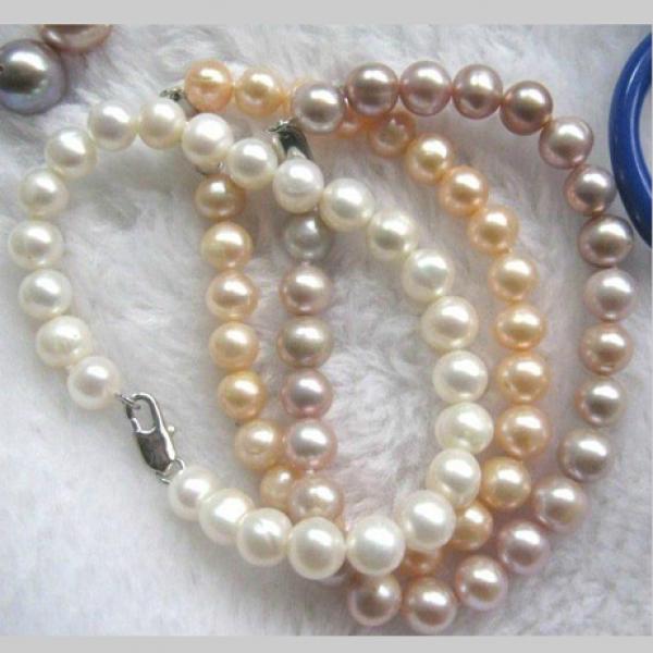 Pink Purple Freshwater Pearl Bracelet 7-8mm Fine Women Gift