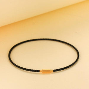 Thin 1.5mm Steel Wire Rope Bracelet Red/Black 15-20cm