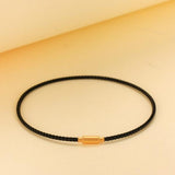 Thin 1.5mm Steel Wire Rope Bracelet Red/Black 15-20cm
