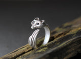 Fox Ring Women's Girl's Retro Burnished Animal Ring Jewelry size Adjustable