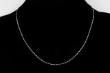 925 Sterling Silver Link Chain Necklace 18'' 1mm