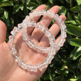 Natural Rock Quartz Bamboo Shape Crystal Bracelet Healing Stone Jewelry